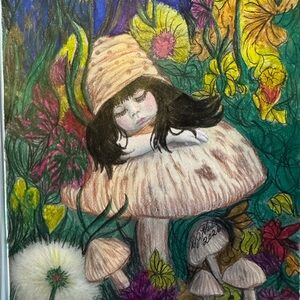 Dreamy Forest Art with Sleeping Child